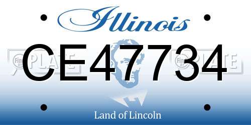 CE47734 Illinois License Plate
