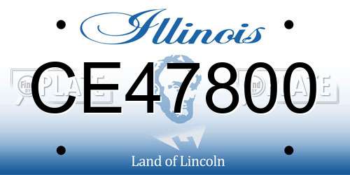 CE47800 Illinois License Plate