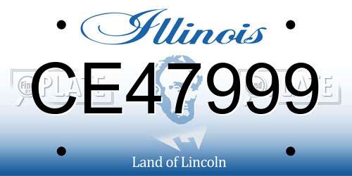 CE47999 Illinois License Plate