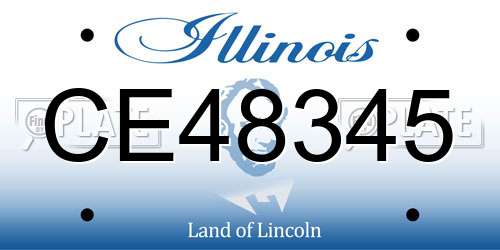 CE48345 Illinois License Plate