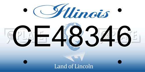 CE48346 Illinois License Plate