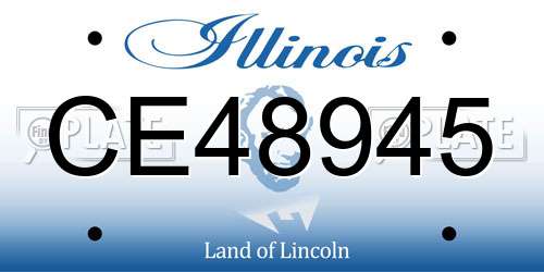CE48945 Illinois License Plate