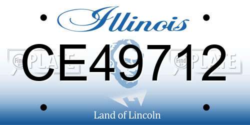 CE49712 Illinois License Plate