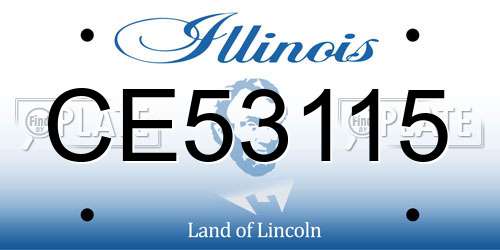 CE53115 Illinois License Plate