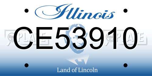 CE53910 Illinois License Plate