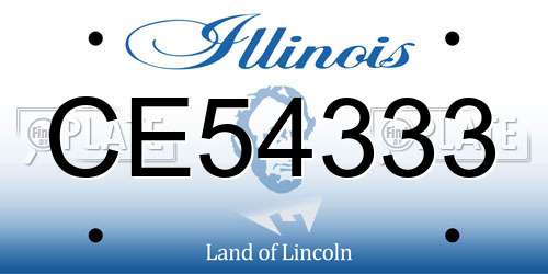 CE54333 Illinois License Plate