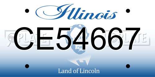 CE54667 Illinois License Plate