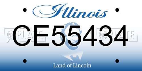 CE55434 Illinois License Plate