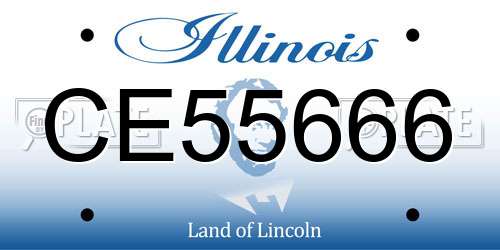 CE55666 Illinois License Plate