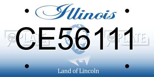 CE56111 Illinois License Plate