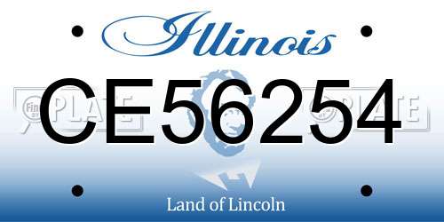CE56254 Illinois License Plate