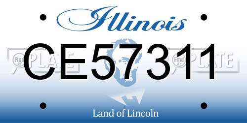 CE57311 Illinois License Plate