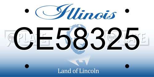 CE58325 Illinois License Plate