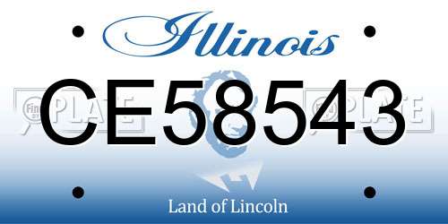 CE58543 Illinois License Plate