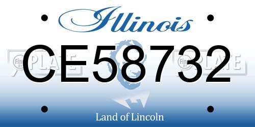 CE58732 Illinois License Plate