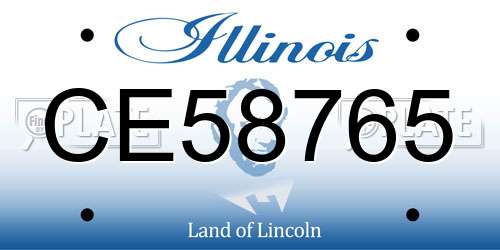 CE58765 Illinois License Plate