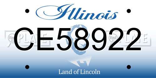 CE58922 Illinois License Plate