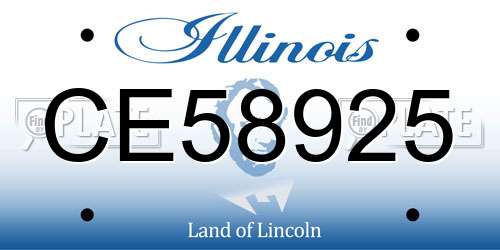 CE58925 Illinois License Plate