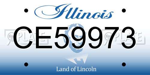 CE59973 Illinois License Plate