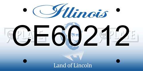 CE60212 Illinois License Plate
