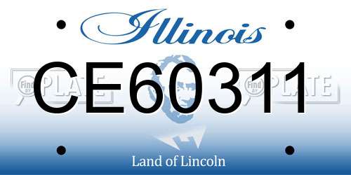 CE60311 Illinois License Plate
