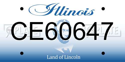 CE60647 Illinois License Plate