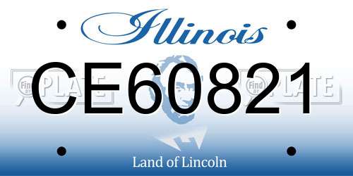 CE60821 Illinois License Plate