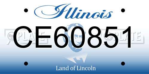 CE60851 Illinois License Plate