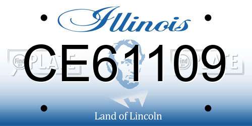 CE61109 Illinois License Plate