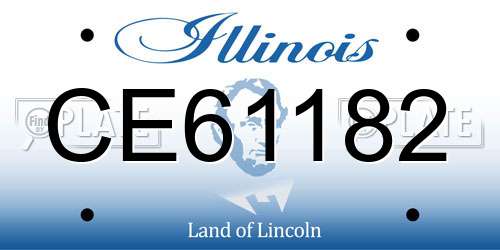 CE61182 Illinois License Plate