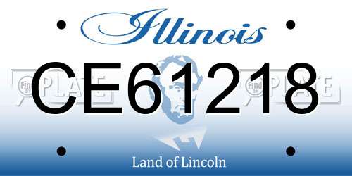 CE61218 Illinois License Plate
