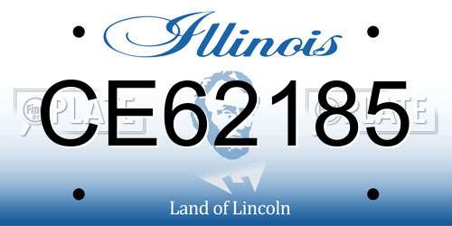 CE62185 Illinois License Plate