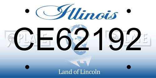 CE62192 Illinois License Plate