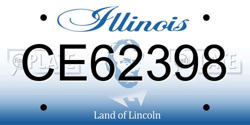 CE62398 Illinois License Plate