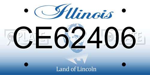 CE62406 Illinois License Plate