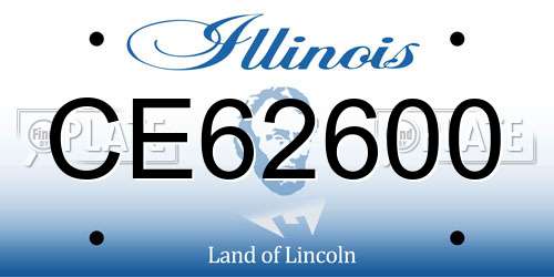 CE62600 Illinois License Plate