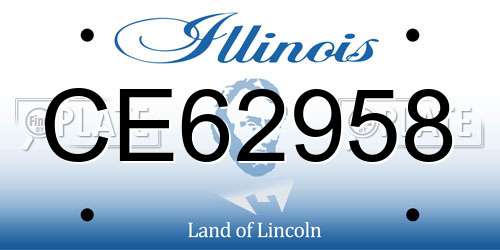 CE62958 Illinois License Plate