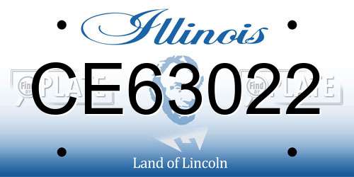 CE63022 Illinois License Plate