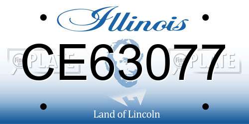 CE63077 Illinois License Plate