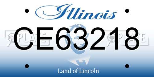 CE63218 Illinois License Plate