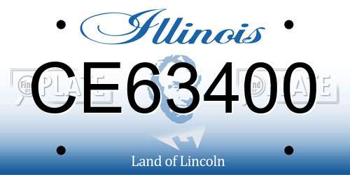 CE63400 Illinois License Plate
