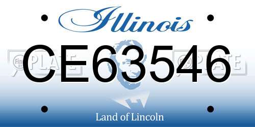 CE63546 Illinois License Plate