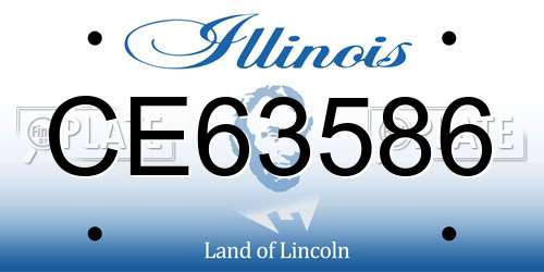 CE63586 Illinois License Plate