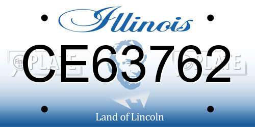 CE63762 Illinois License Plate