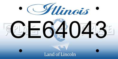 CE64043 Illinois License Plate