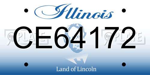 CE64172 Illinois License Plate