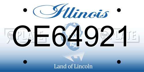 CE64921 Illinois License Plate