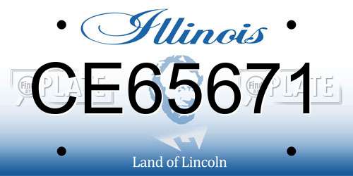 CE65671 Illinois License Plate