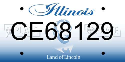 CE68129 Illinois License Plate