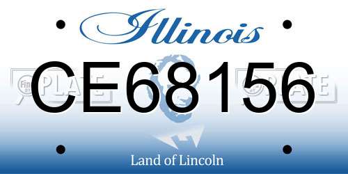 CE68156 Illinois License Plate